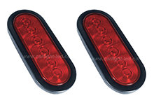 6��� LED Waterproof Oval Red Trailer Lights